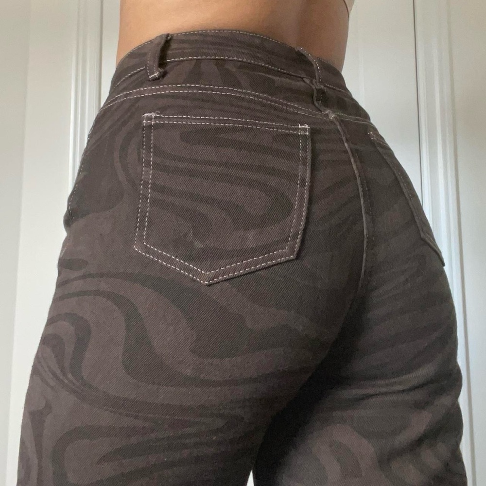 CHOCOLATE BROWN ZEBRA PRINT JEANS 🤎💫
